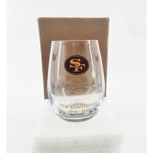 San Francisco 49ers 79th Anniversary Stemless Wine Glass 1946 2025